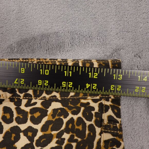 Free People pants high rise skinny crop women's 25 cheetah print - Picture 7 of 13
